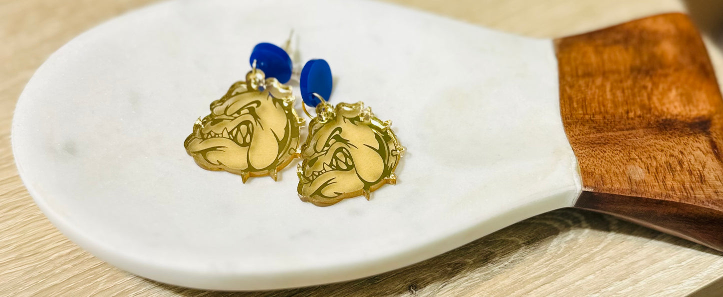 Bulldog Mascot Earrings